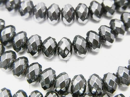 1strand $6.79! Hematite  Faceted Button Roundel 6x6mm x4mm  1strand (aprx.15inch/38cm)