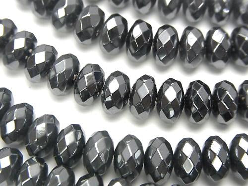 1strand $7.79! Hematite  Faceted Button Roundel 7x7mm x4mm  1strand (aprx.15inch/38cm)