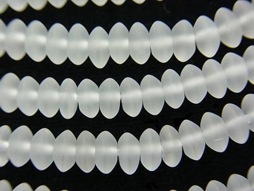 Frosted Crystal Quartz AAA Roundel 6x6x3mm half or 1strand (aprx.15inch/38cm)