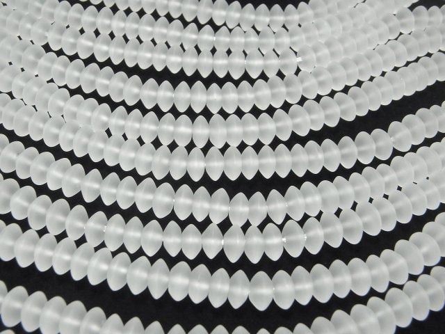 Frosted Quartz AAA Roundel 8x8x4mm half or 1strand beads (aprx.15inch/38cm)