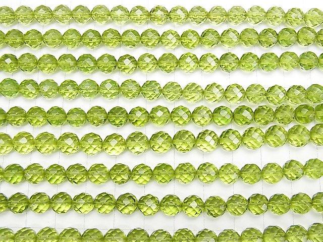 [Video] Green Amber AAA 64Faceted Round 7mm 5pcs-1strand beads (aprx.15inch / 38cm)