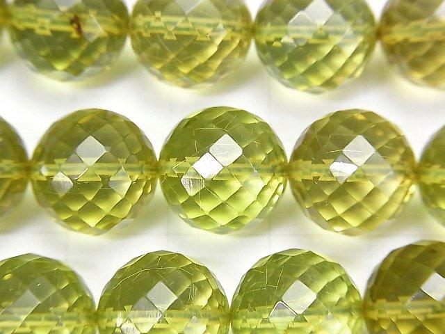[Video] Green Amber AAA 64Faceted Round 12mm 3pcs-1strand beads (aprx.15inch / 38cm)