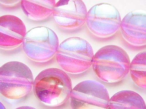 Pink Luna Flash Round 12mm 1strand beads (aprx.15inch/36cm)