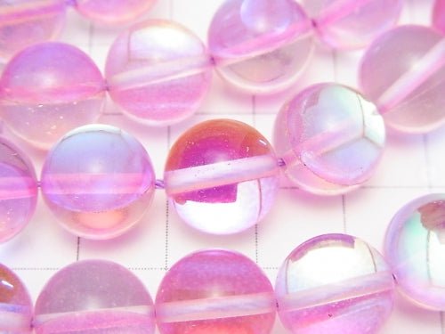 Pink Luna Flash Round 12mm 1strand beads (aprx.15inch/36cm)