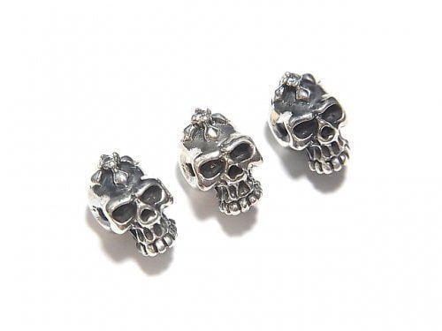 Silver925 Skull with CZ 7x6x6mm [Clear] 1pc