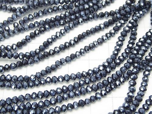 1strand $1.79! Glass Beads  Faceted Button Roundel 3x3x2mm navy 1strand (aprx.15inch / 38cm)