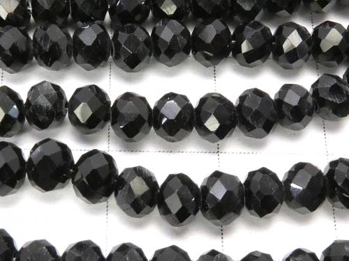 1strand $1.79! Glass Beads  Faceted Button Roundel 4 x 4 x 3 mm Black 1 strand (aprx.18 inch / 45 cm)
