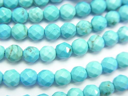 1strand $4.79! Magnesite Turquoise  32Faceted Round 4mm 1strand (aprx.15inch/37cm)