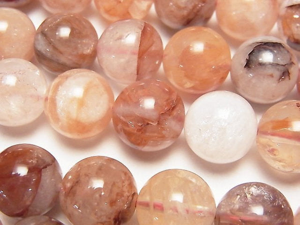[Video] Red Hematite Quartz Round 12mm half or 1strand beads (aprx.15inch/36cm)