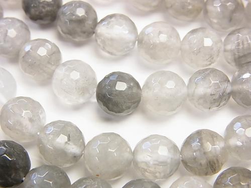 Gray Quartz AA 128 Faceted Round 8 mm half or 1 strand (aprx.15 inch / 38 cm)