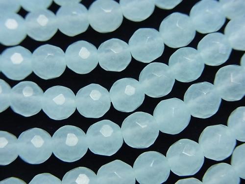 1strand $6.79! Light Blue Jade 64 Faceted Round 6mm 1strand (aprx.15inch / 36cm)
