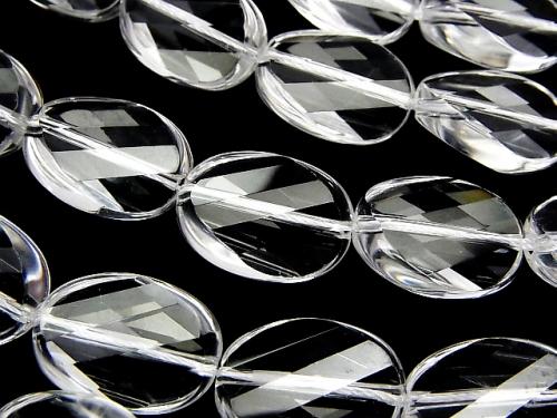 Crystal AAA Twist Faceted Oval 18 x 13 x 6 mm half or 1 strand (aprx.15 inch / 38 cm)