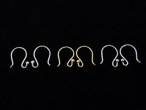 Silver925 Earwire 12x11mm [Sterling Silver Finish][18KGP][Rhodium Plated] 3pairs
