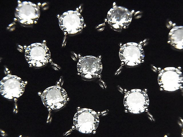 Silver925 joint parts CZRound Faceted 5x5mm 1pc