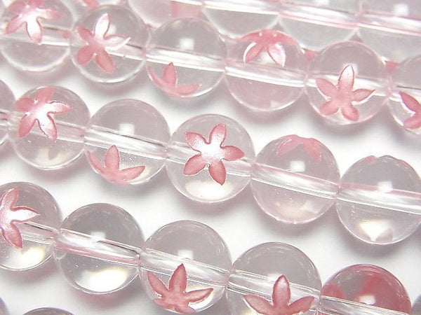 [Video] Flower Carved! Crystal AAA Round 8mm,10mm [Pink] 1/4 or 1strand beads (aprx.15inch/38cm)