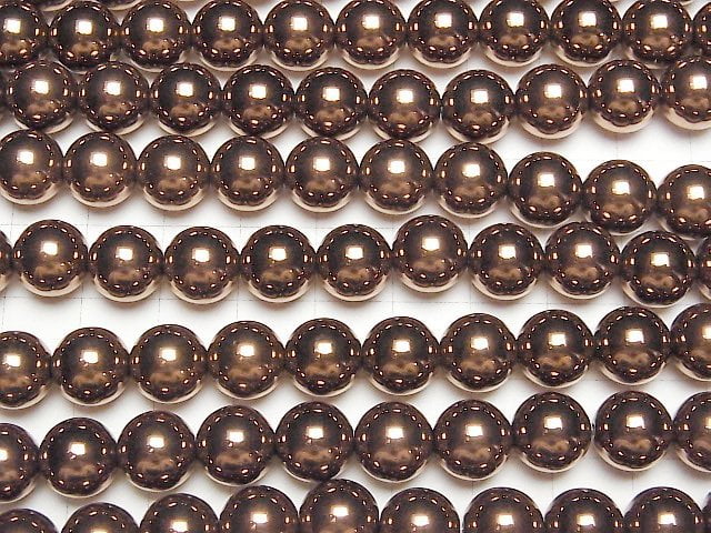 Hematite Round 10mm bronze color coating 1strand beads (aprx.15inch/38cm)