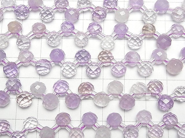 [Video] Light Color Amethyst AA++ Onion Faceted Briolette 7x7x7mm 1/4 or 1strand beads (aprx.15inch/36cm)