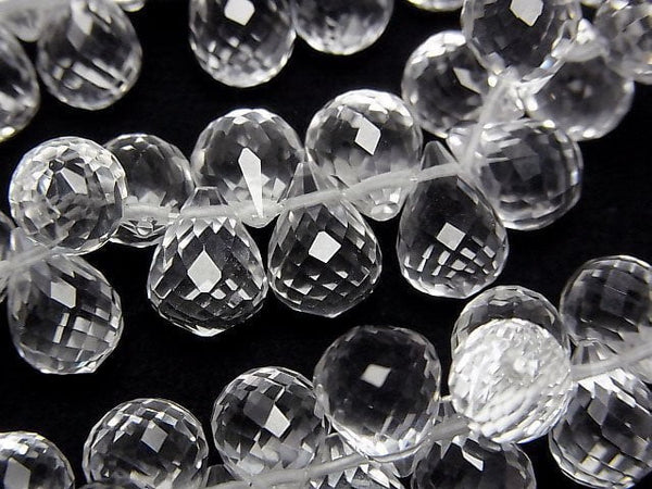 [Video] High Quality! Crystal AAA Drop Faceted Briolette 10x7x7mm 1/4strands -Bracelet