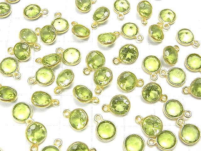[Video] High Quality Peridot AAA Bezel Setting Coin Faceted 6x6mm 18KGP 5pcs $12.99!