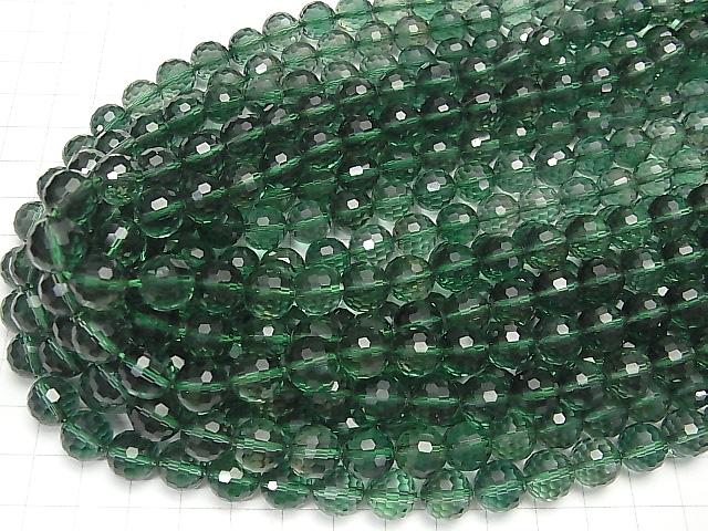 Green Quartz 128 Faceted Round 10 mm half or 1 strand beads (aprx. 15 inch / 36 cm)