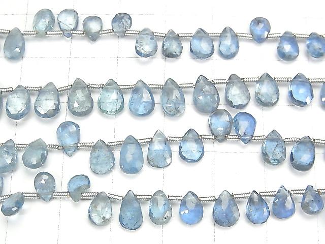 [Video] 1strand $99.99- !High Quality Santa Maria Aquamarine AAA- Pear shape Faceted Briolette 1strand beads (aprx.7inch/18cm)