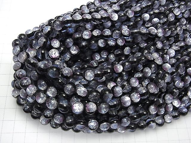 Lampwork Beads Round 8mm [Purple/Luminous type] 1/4 or 1strand beads (aprx.15inch/37cm)