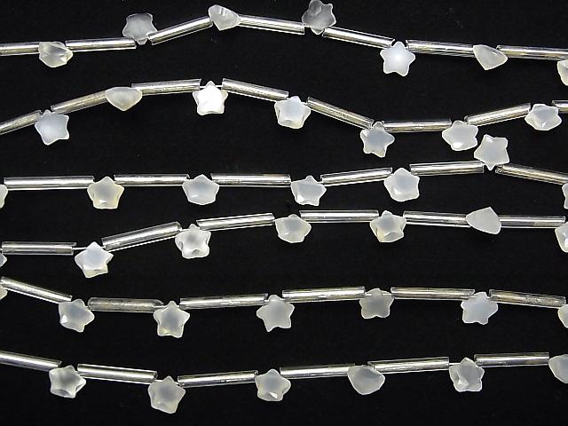 [Video] White Moonstone AAA - Faceted Star 6 x 6 mm 1strand (10pcs)