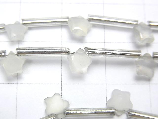 [Video] White Moonstone AAA - Faceted Star 6 x 6 mm 1strand (10pcs)