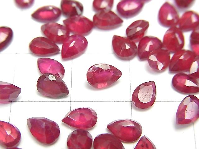 [Video] Ruby AA++ Undrilled Pear shape Faceted 6x4mm 5pcs $14.99!