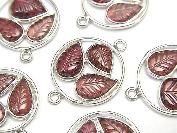 [Video] High Quality wine red color Tourmaline AAA Bezel Setting leaf motif 14-16 mm 1 pc $8.79