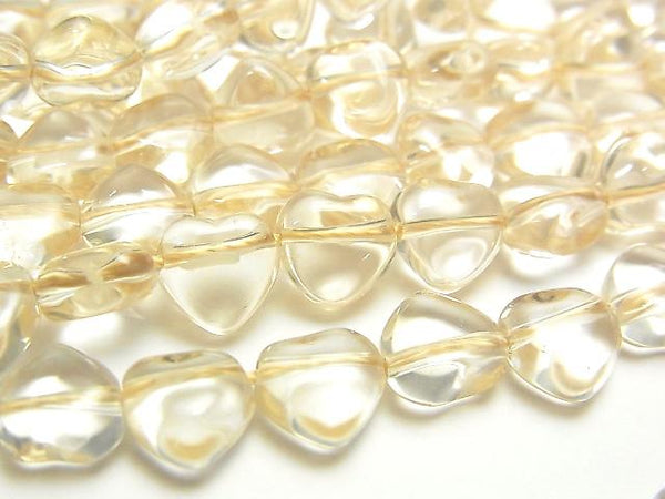 [Video] Champagne Color Quartz AAA Heart 8x8x4mm 1strand beads (aprx.15inch / 38cm)
