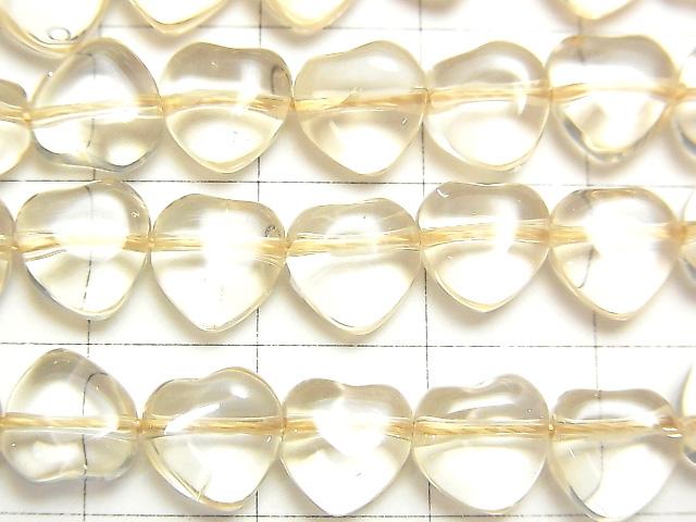 [Video] Champagne Color Quartz AAA Heart 8x8x4mm 1strand beads (aprx.15inch / 38cm)