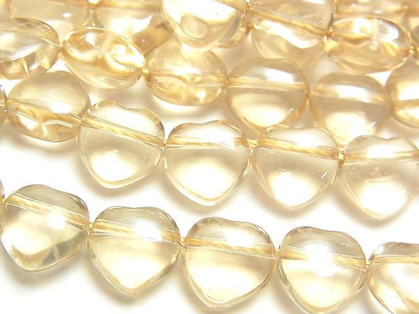 [Video] Champagne Color Quartz AAA Heart 10 x 10 x 5 mm half or 1 strand beads (aprx.15 inch / 38 cm)