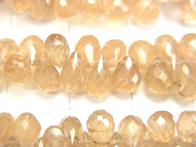 [Video] Natural Zircon AAA - AA ++ Drop Faceted Briolette Brown 1/4 or 1strand beads (aprx.7 inch / 18 cm)