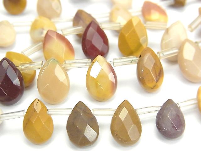 [Video] Mookaite  Faceted Pear Shape 10x7x4mm half or 1strand beads (aprx.15inch/38cm)