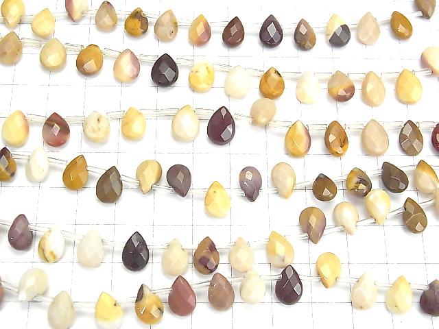 [Video] Mookaite  Faceted Pear Shape 10x7x4mm half or 1strand beads (aprx.15inch/38cm)