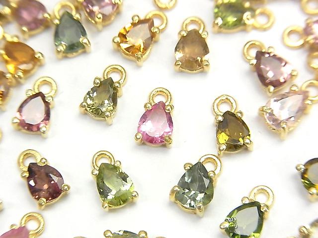 [Video] High Quality Multi Color Tourmaline AAA Bezel Setting Pear shape Faceted 5x4mm 5pcs $24.99!