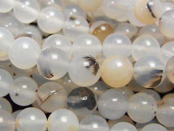 [Video] Dendrite Agate Round 8mm 1strand beads (aprx.15inch / 37cm)