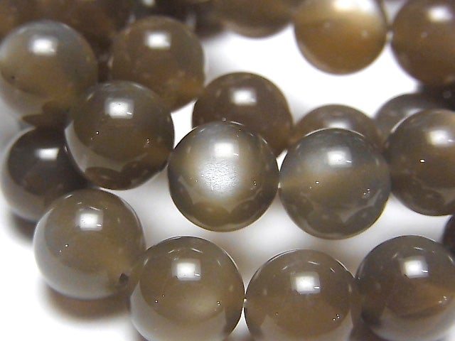 [Video] Silver Sheen Brown Moonstone AAA Round 10mm 1strand (Bracelet)