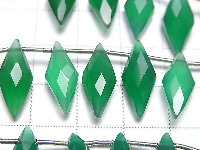 [Video] High Quality Green Onyx AAA Faceted Marquise 18x8mm 1strand beads (aprx.5inch / 13cm)