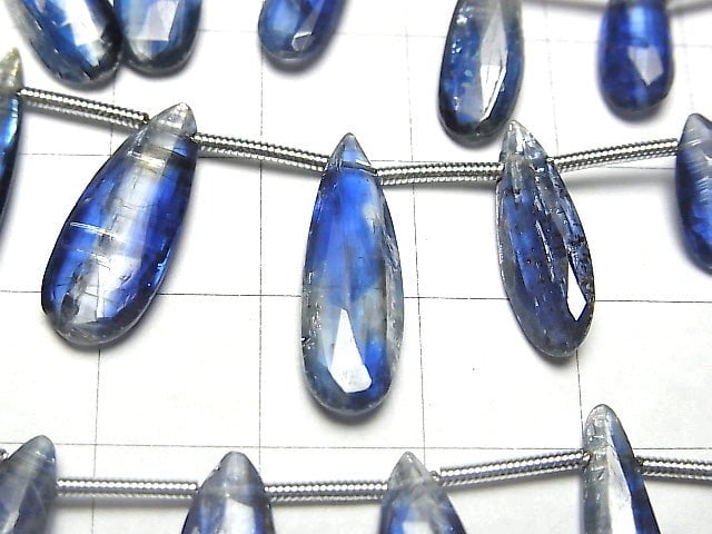 [Video] High Quality Kyanite AA++ Pear shape  Faceted Briolette  1strand beads (aprx.7inch/17cm)
