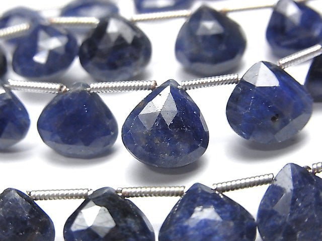 [Video] Blue Sapphire AAA Chestnut Faceted Briolette half or 1strand beads (aprx.6inch / 16 cm)