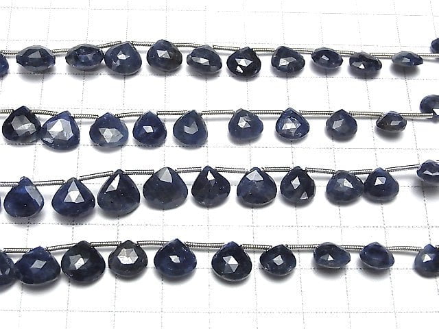 [Video] Blue Sapphire AAA Chestnut Faceted Briolette half or 1strand beads (aprx.6inch / 16 cm)