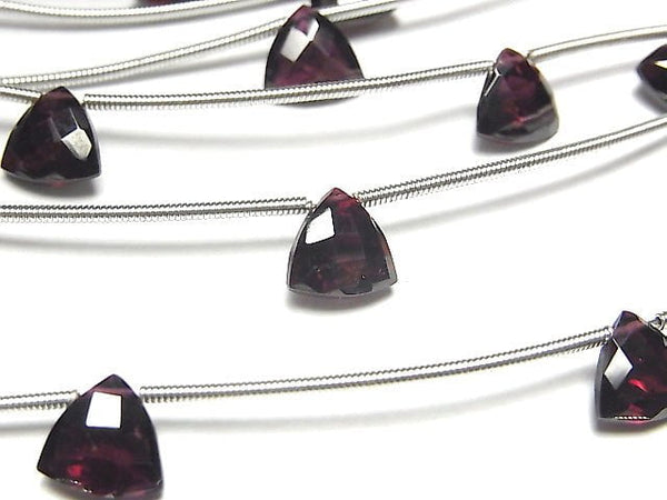 [Video] High Quality Garnet AAA Faceted Triangle 8x8x4mm 1strand (5pcs )
