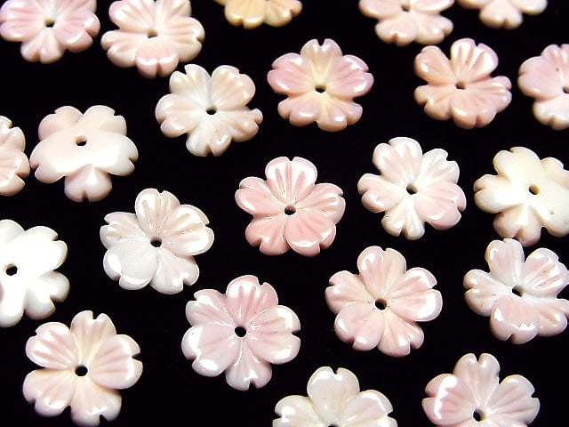 [Video] Queen Conch Shell AAA Flower (Cherry) Carving 10 mm Middle Hole 2 pcs $4.79!