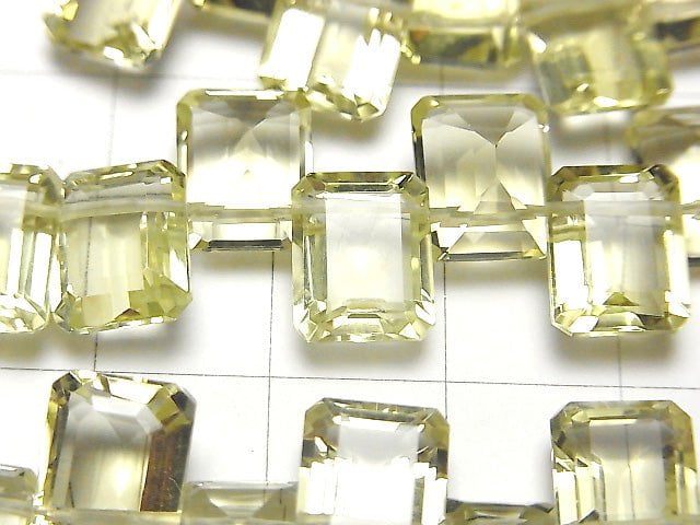 [Video] High Quality Lemon Quartz AAA rectangle Faceted 10 x 8 x 5 mm 1/4 or 1strand beads (aprx.6 inch / 15 cm)