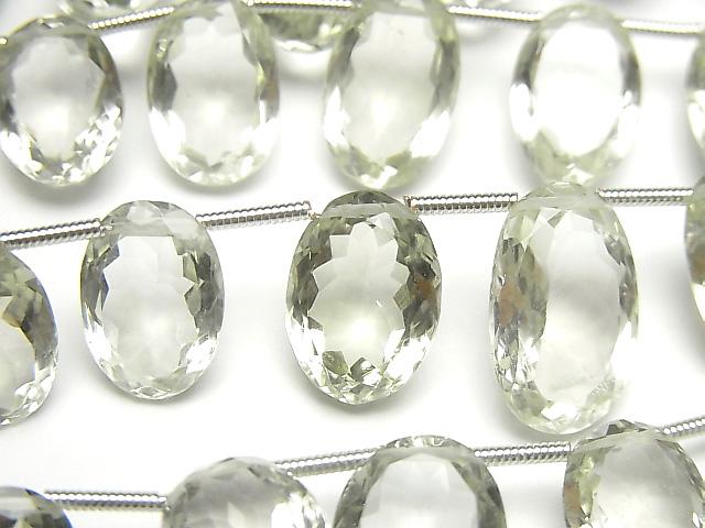 [Video] High Quality Green Amethyst AAA Oval Faceted 1strand beads (aprx.6inch / 16cm)