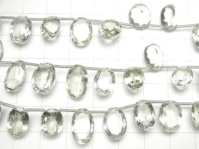 [Video] High Quality Green Amethyst AAA Oval Faceted 1strand beads (aprx.6inch / 16cm)