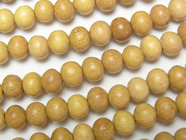 1strand $1.79! Wood Beads (Yellow) Semi Round 6mm 1strand beads (aprx.15inch / 38cm)