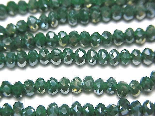 1strand $1.79! Glass Beads  Faceted Button Roundel 3 x 3 x 2 mm Green AB 1 strand beads (aprx.15 inch / 36 cm)